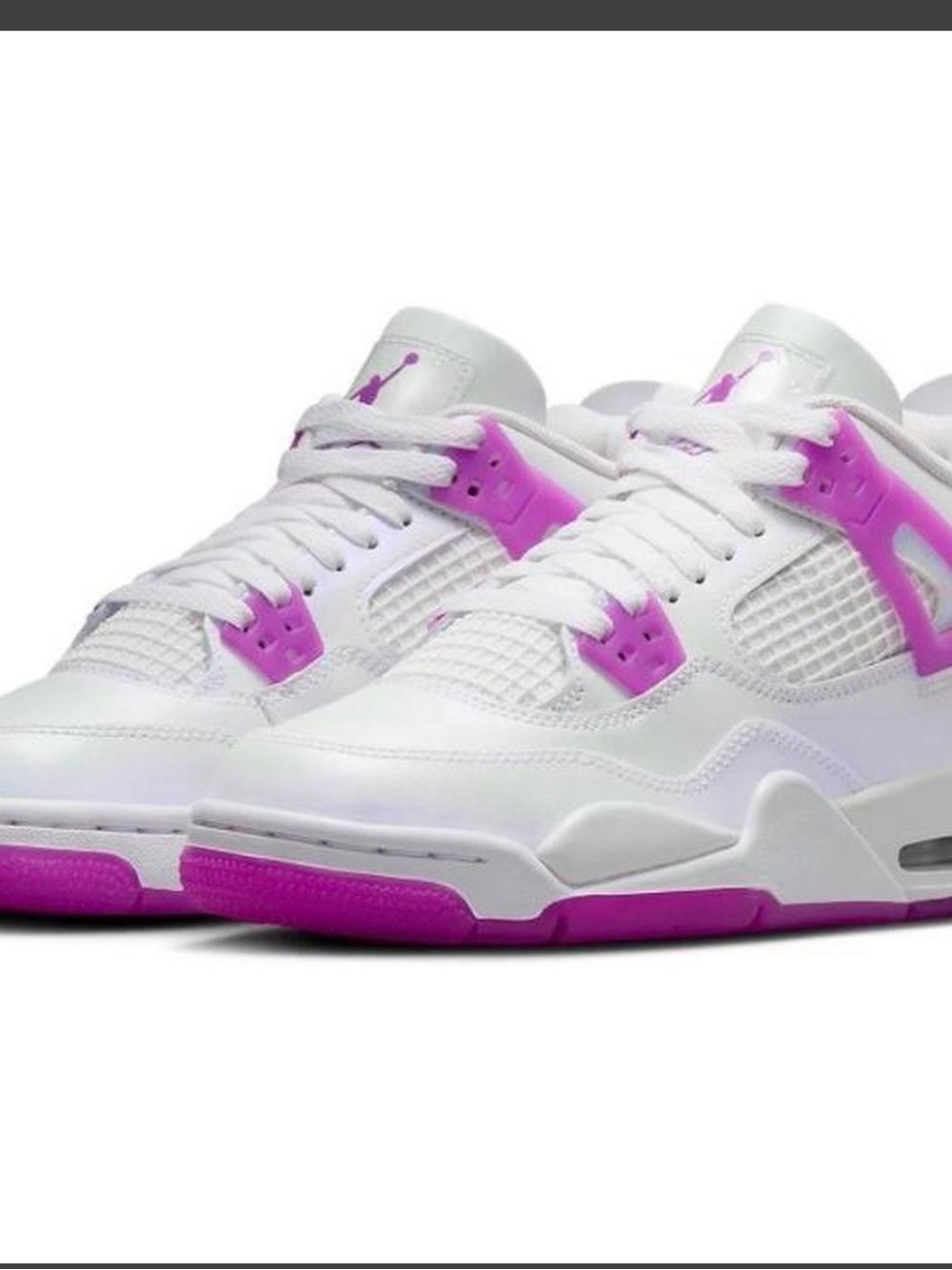 Air Jordan Hyper-violet and iridescent White Retro 4 Sneakers new OG all